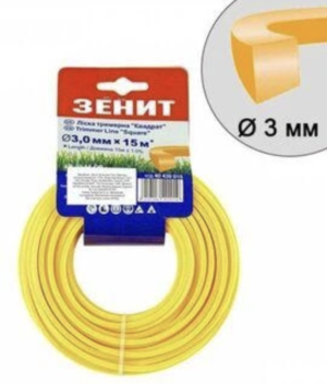 Ліска для садових тримерів Квадрат 3.0мм*15м (КВ-24-15-ОВ)